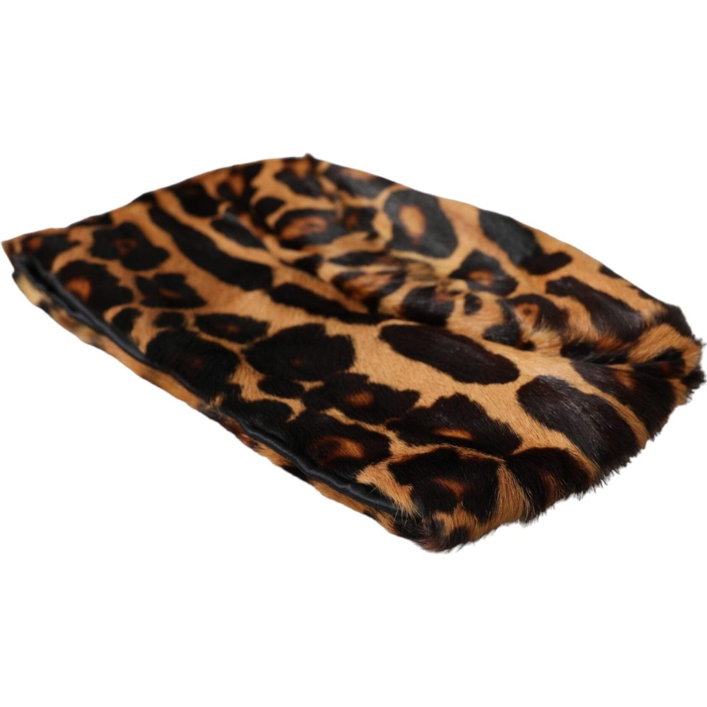 Dolce & Gabbana Brown Leopard Fur Women Bucket Hat Dolce & Gabbana Black