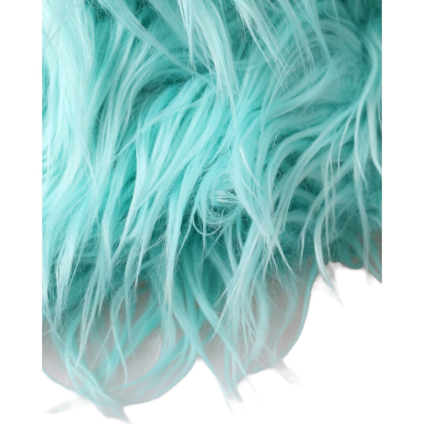 Dolce & Gabbana Mint Green Acrylic Fur Womens Bucket Hat Dolce & Gabbana Medium Aquamarine
