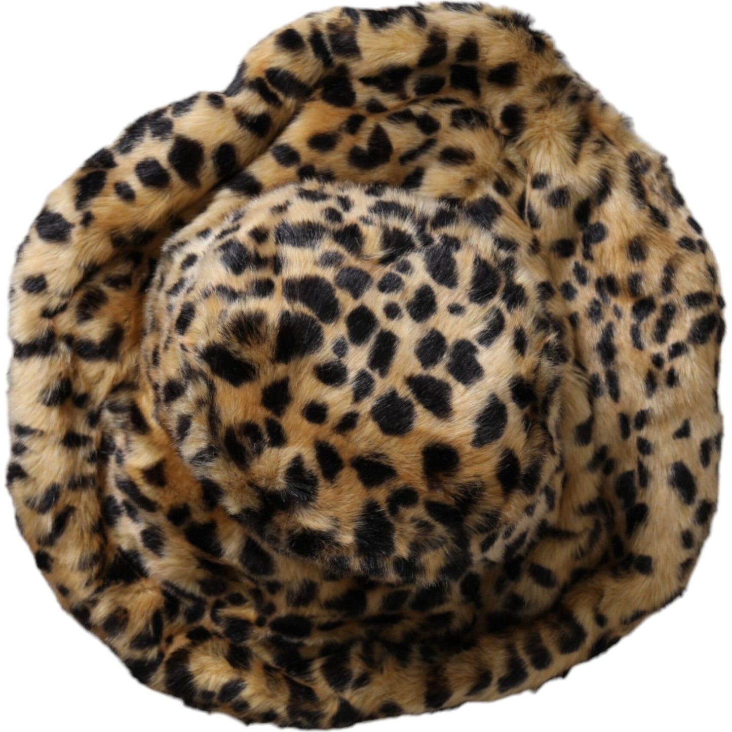 Dolce & Gabbana Brown Leopard Fur Women Bucket Hat Dolce & Gabbana Dark Slate Gray