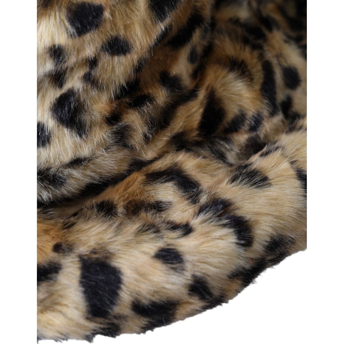 Dolce & Gabbana Brown Leopard Fur Women Bucket Hat Dolce & Gabbana Dark Slate Gray