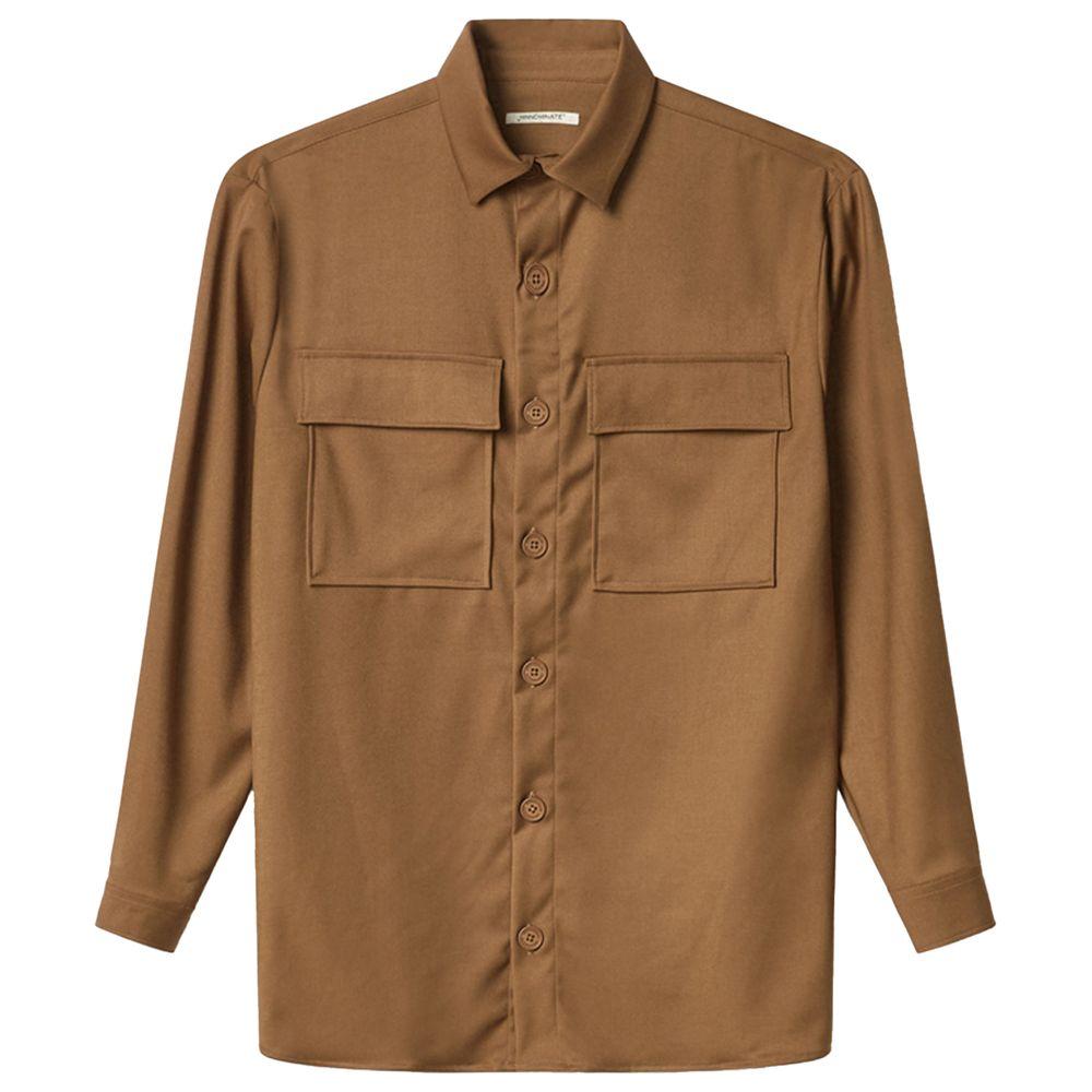 Hinnominate Brown Polyester Shirt Hinnominate Sienna