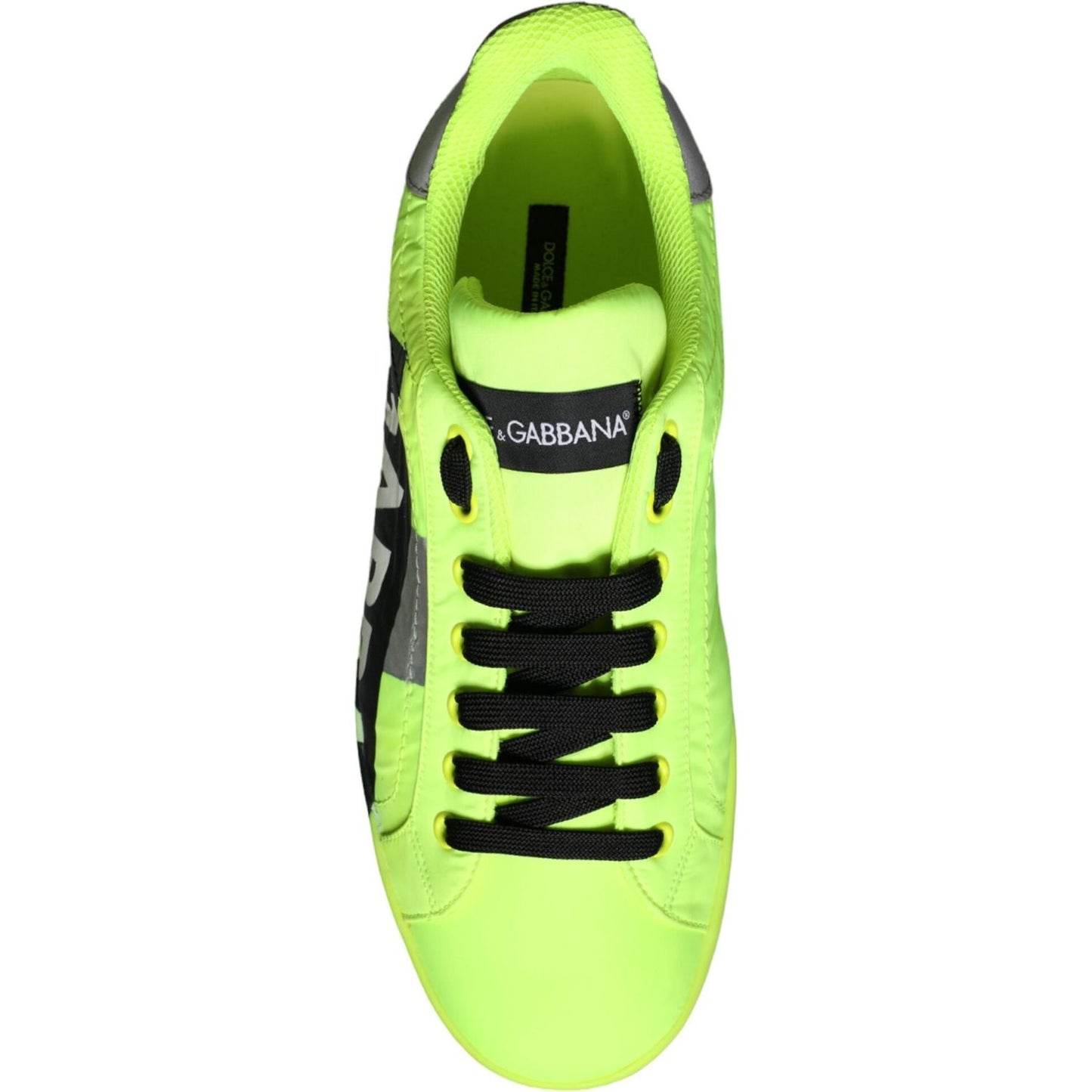 Dolce & Gabbana Neon Green Logo Tape Low Top Sneakers Shoes Dolce & Gabbana Light Goldenrod