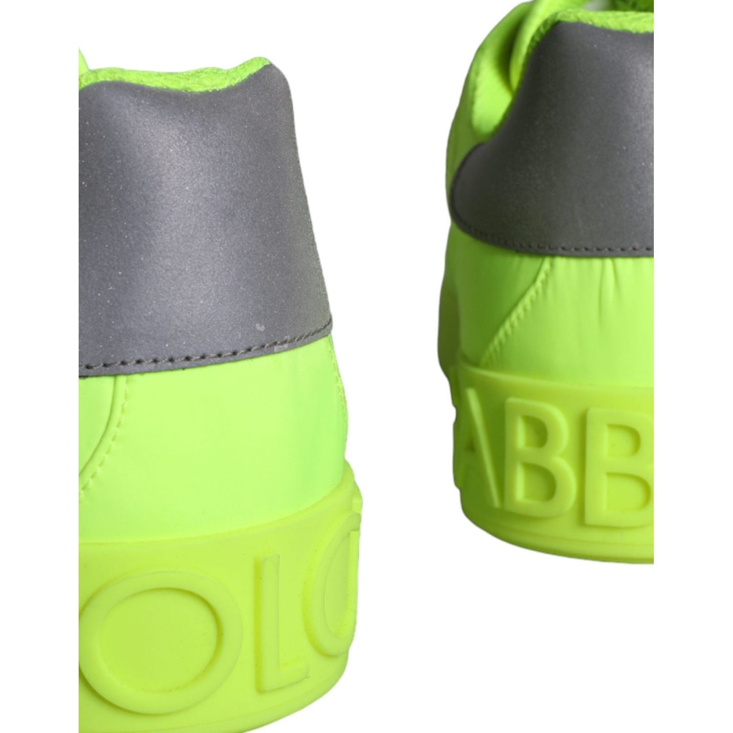 Dolce & Gabbana Neon Green Logo Tape Low Top Sneakers Shoes Dolce & Gabbana Dark Khaki