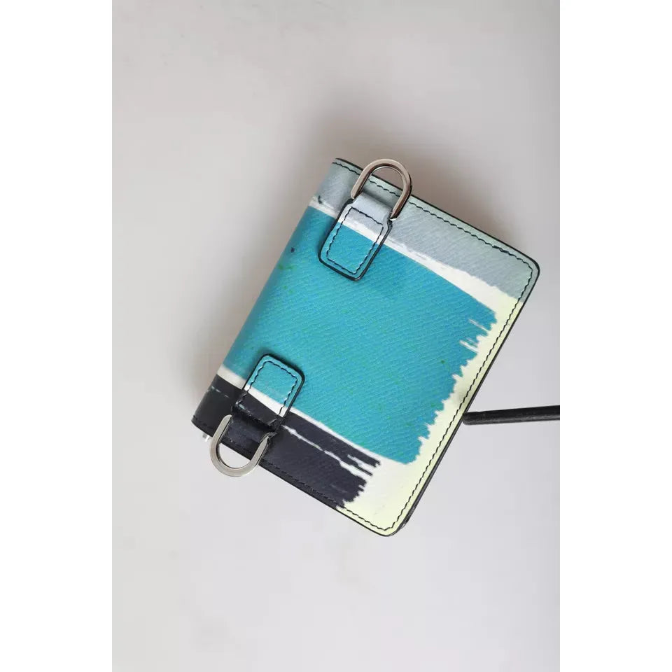 Dolce & Gabbana Multicolor Leather DG Logo Bifold Card Holder Wallet Dolce & Gabbana Light Gray