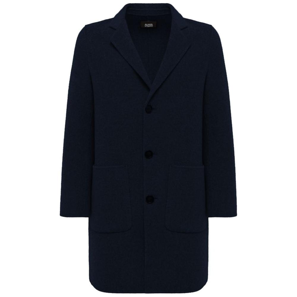 Alpha Studio Blue Wool Jacket Alpha Studio Black
