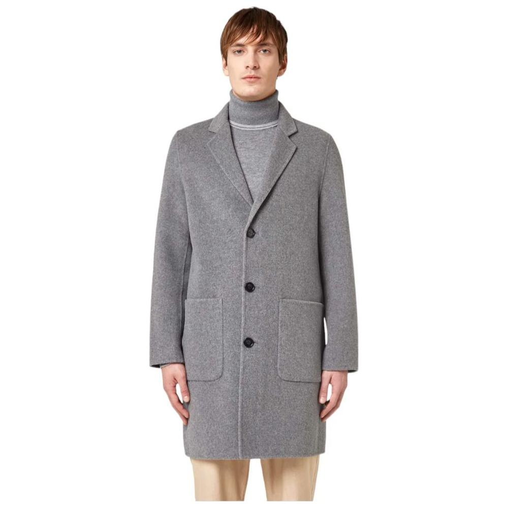 Alpha Studio Gray Wool Jacket Alpha Studio Light Slate Gray