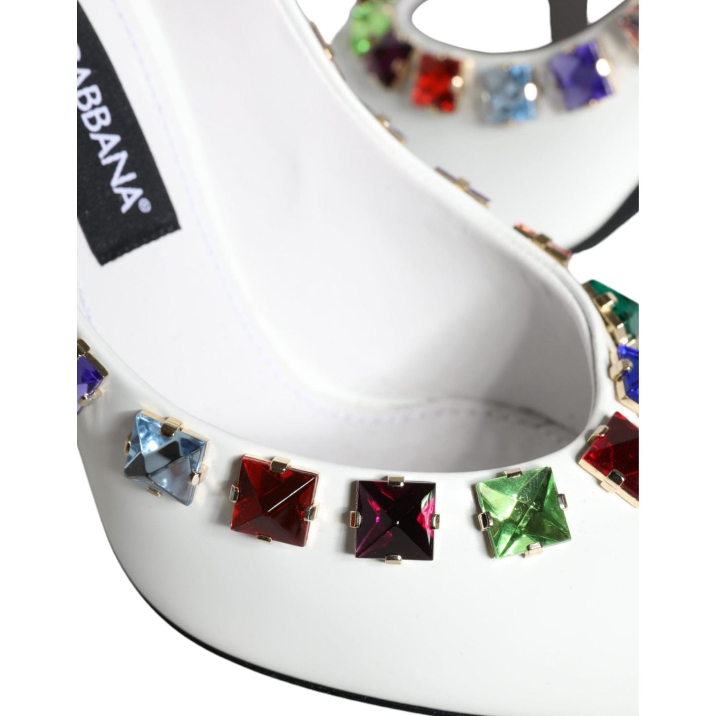 Dolce & Gabbana White Crystals Leather High Heels Pumps Shoes Dolce & Gabbana Lavender