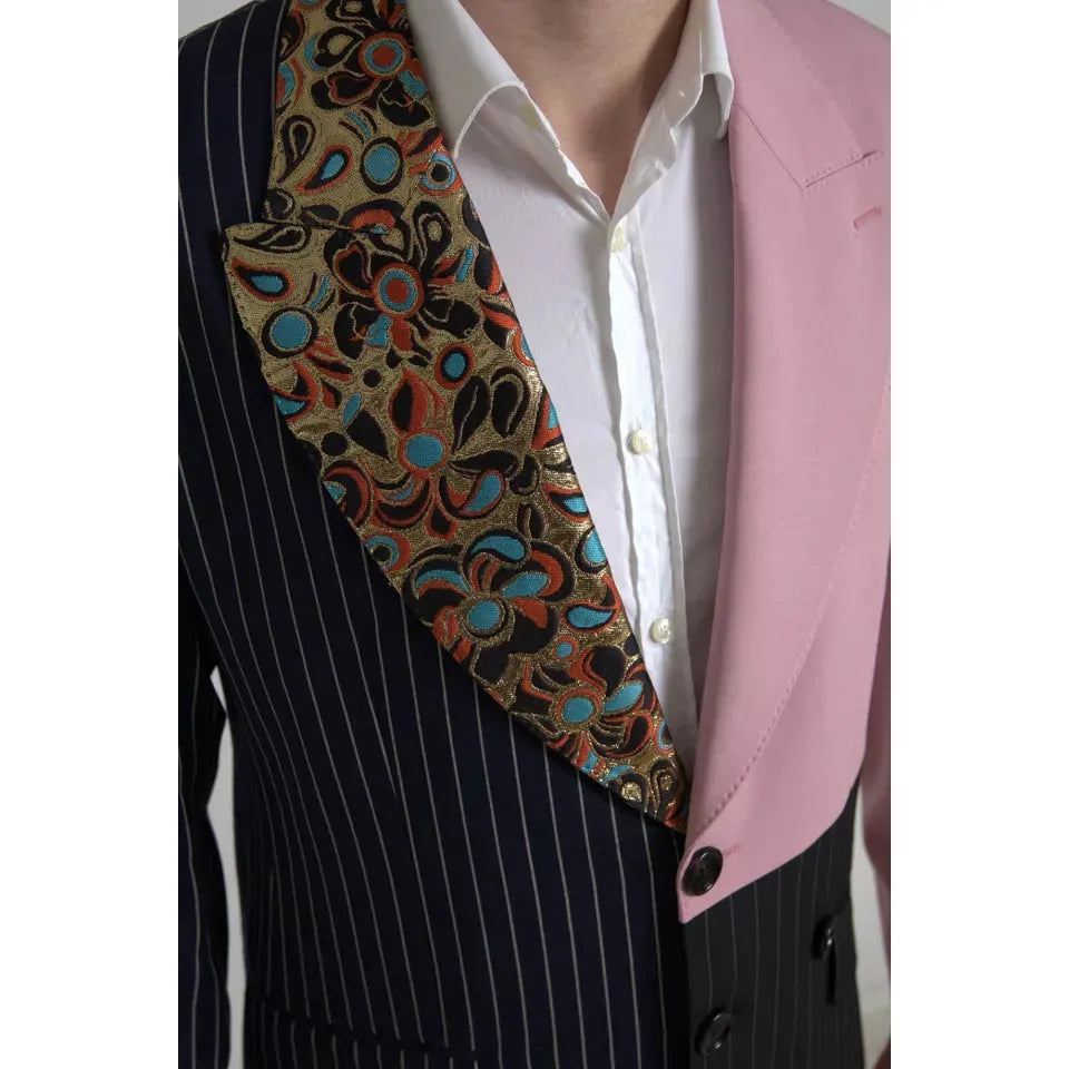 Dolce & Gabbana Multicolor Patchwork Single Breasted Blazer Dolce & Gabbana Gray