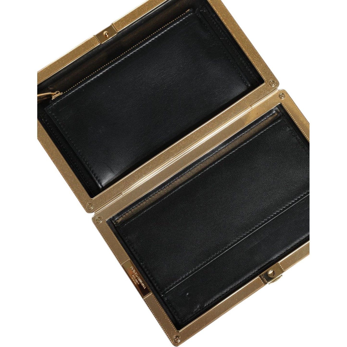 Dolce & Gabbana Multicolor Floral Gold Frame Clutch Evening Purse Bag Dolce & Gabbana Black