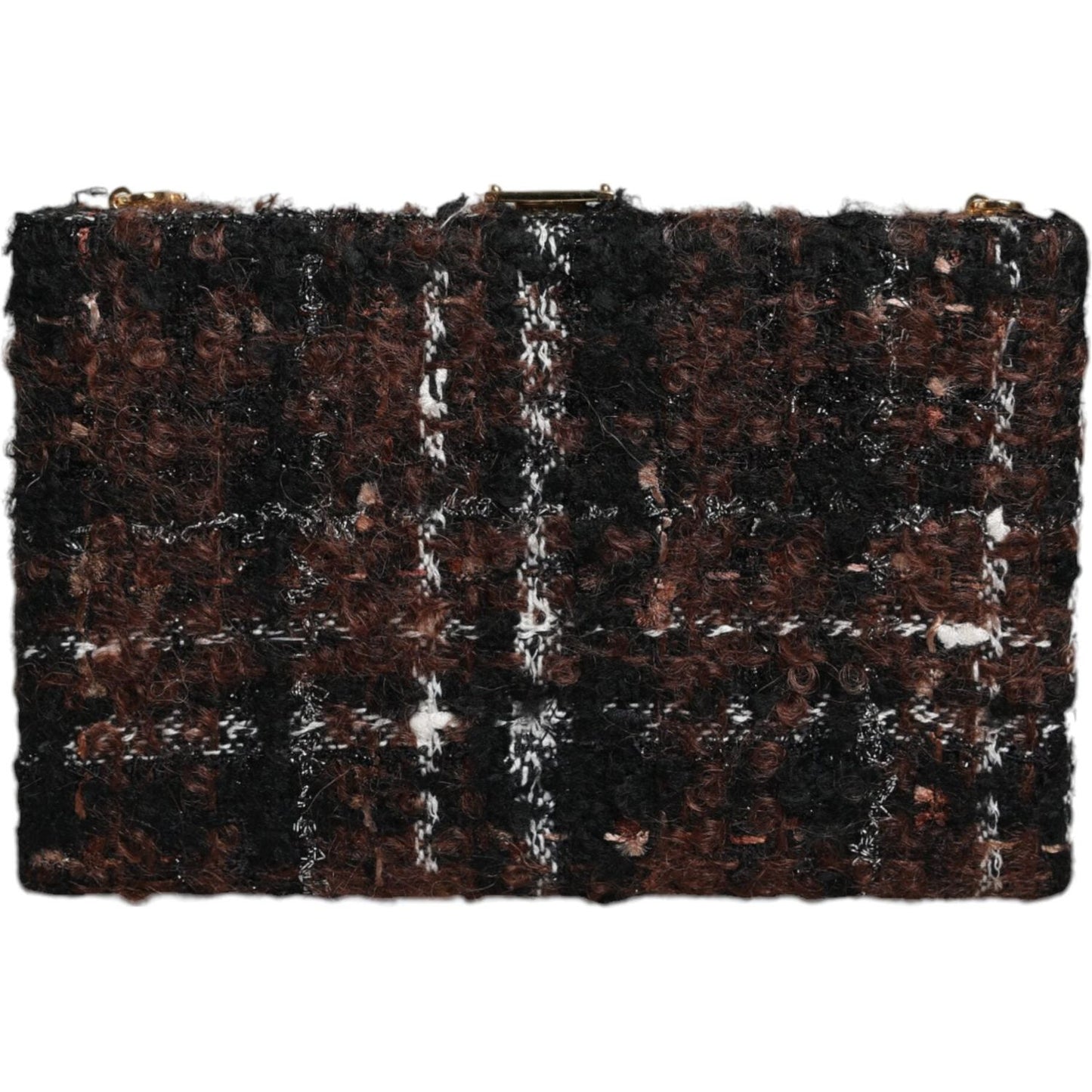 Dolce & Gabbana Multicolor Tweed Floral Clutch Evening Party Purse CrossBody Bag Dolce & Gabbana Black