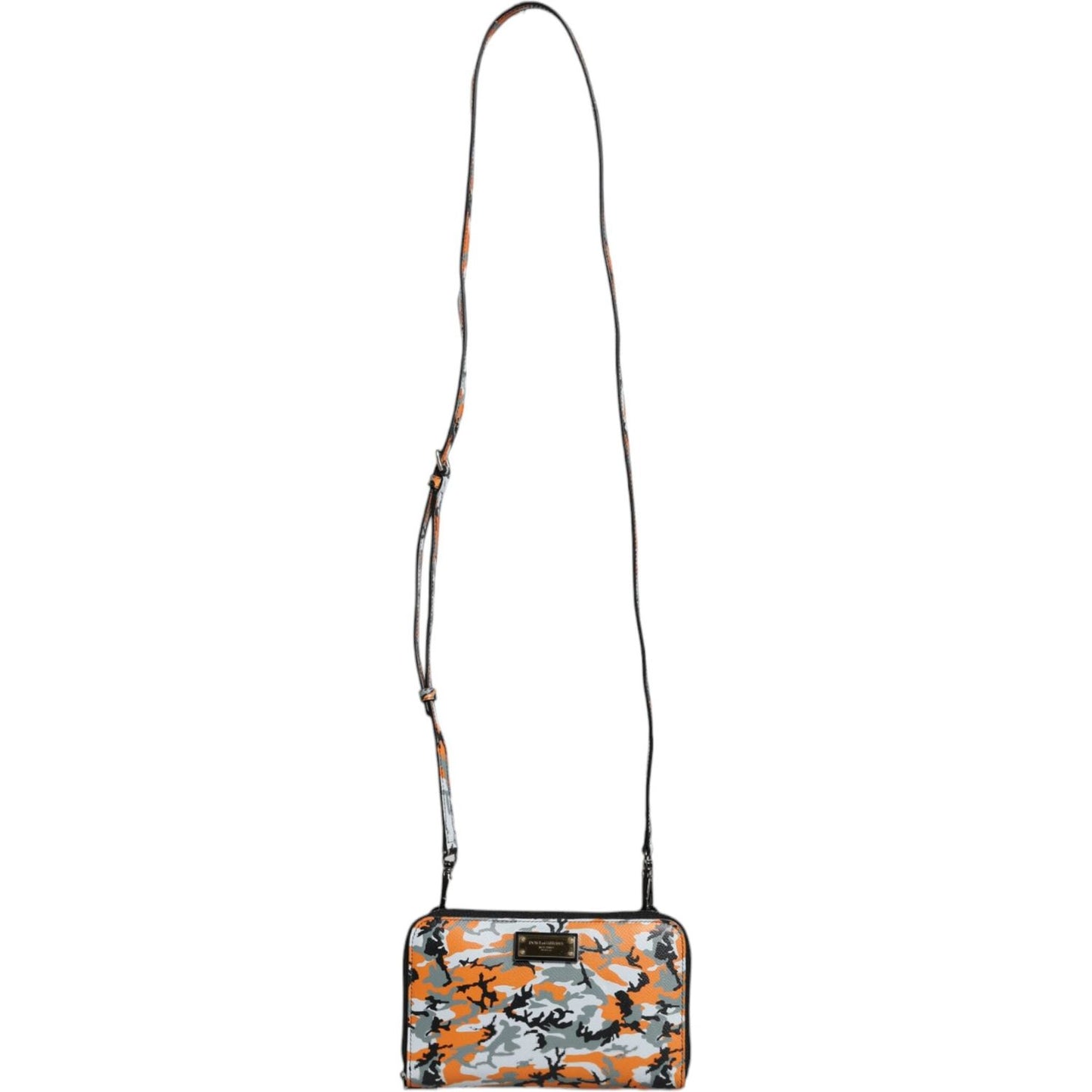 Dolce & Gabbana Multicolor Camouflage Leather Purse Cross Body Bag Dolce & Gabbana Dark Gray
