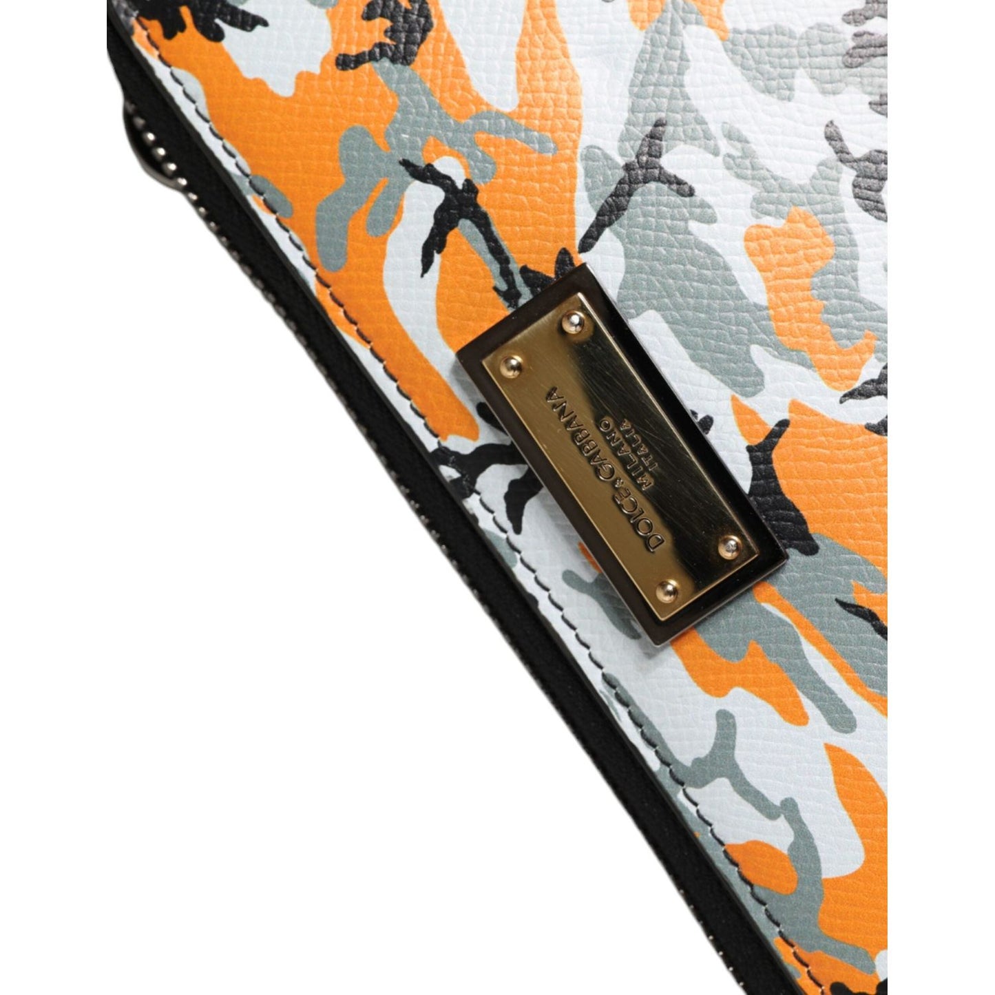 Dolce & Gabbana Multicolor Camouflage Leather Purse Cross Body Bag Dolce & Gabbana Gray