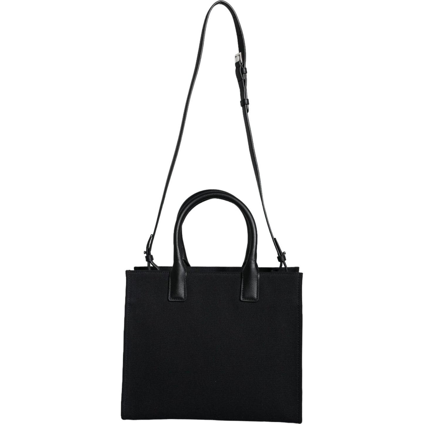 Versace Black Top Handle Canvas Leather Logo Crossbody Tote Bag Versace Black