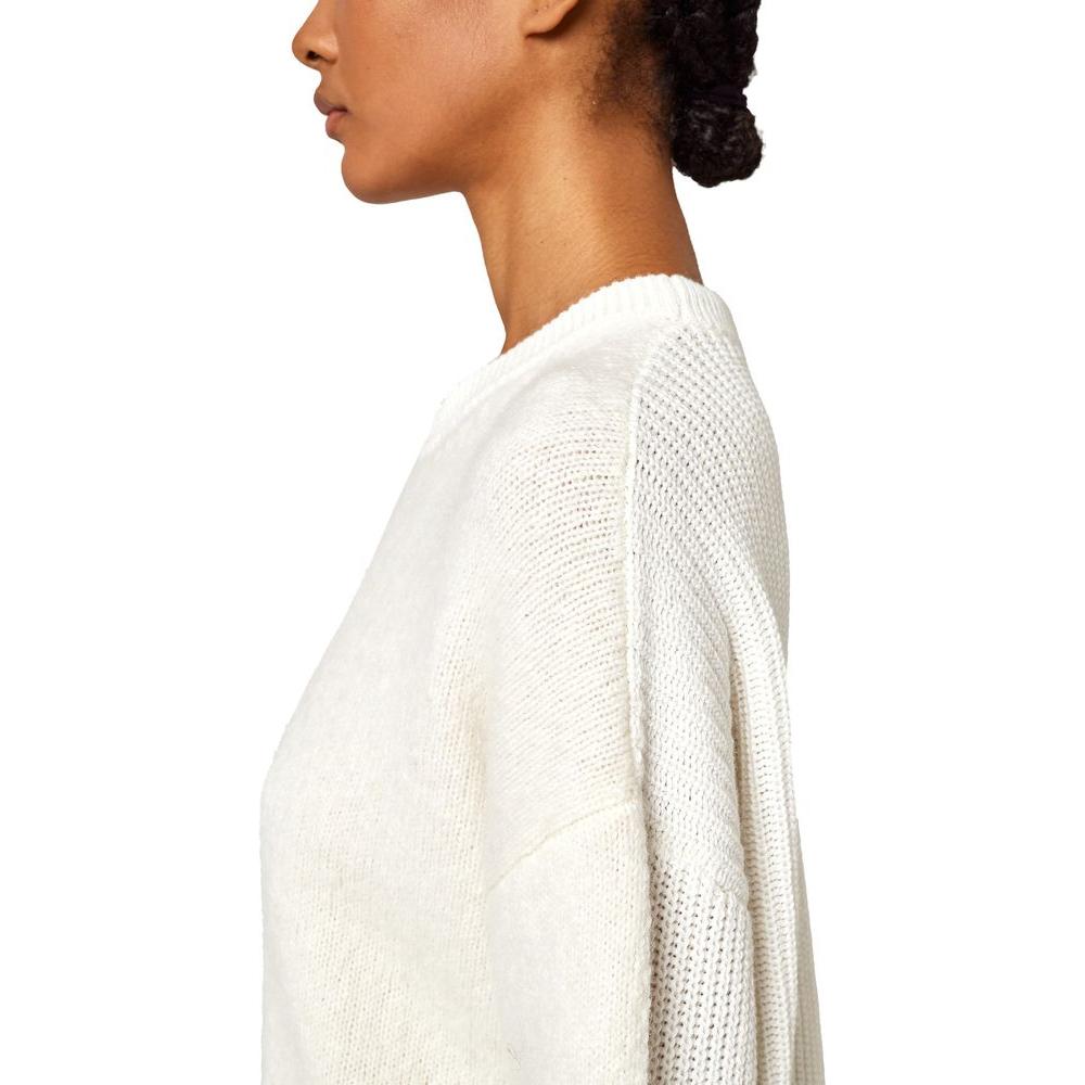 Alpha Studio White Recycled Wool Women Sweater Alpha Studio Beige