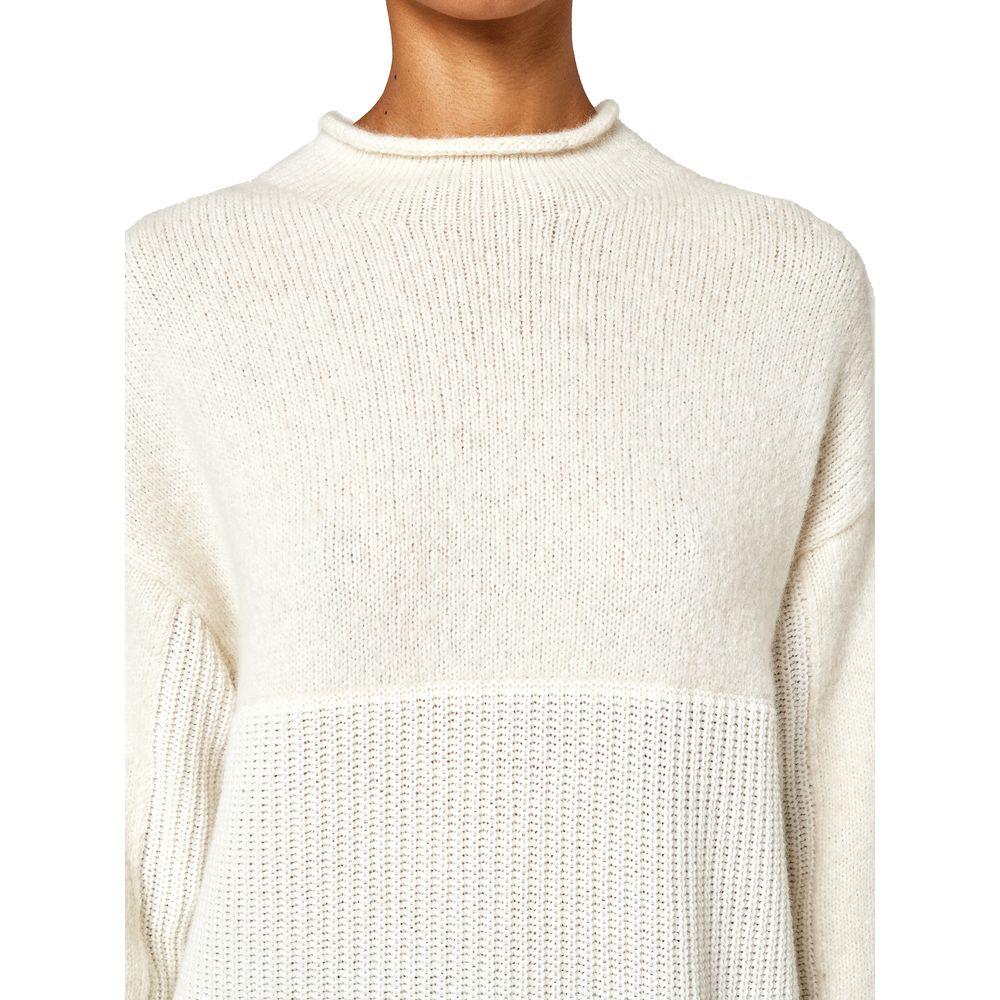 Alpha Studio White Recycled Wool Women Sweater Alpha Studio Beige