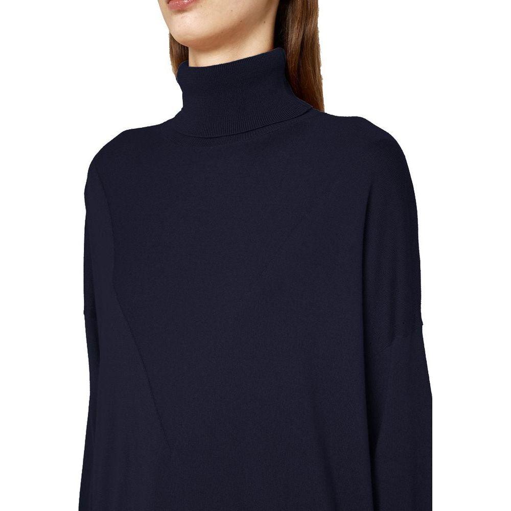 Alpha Studio Blue Silk Sweater Alpha Studio Black