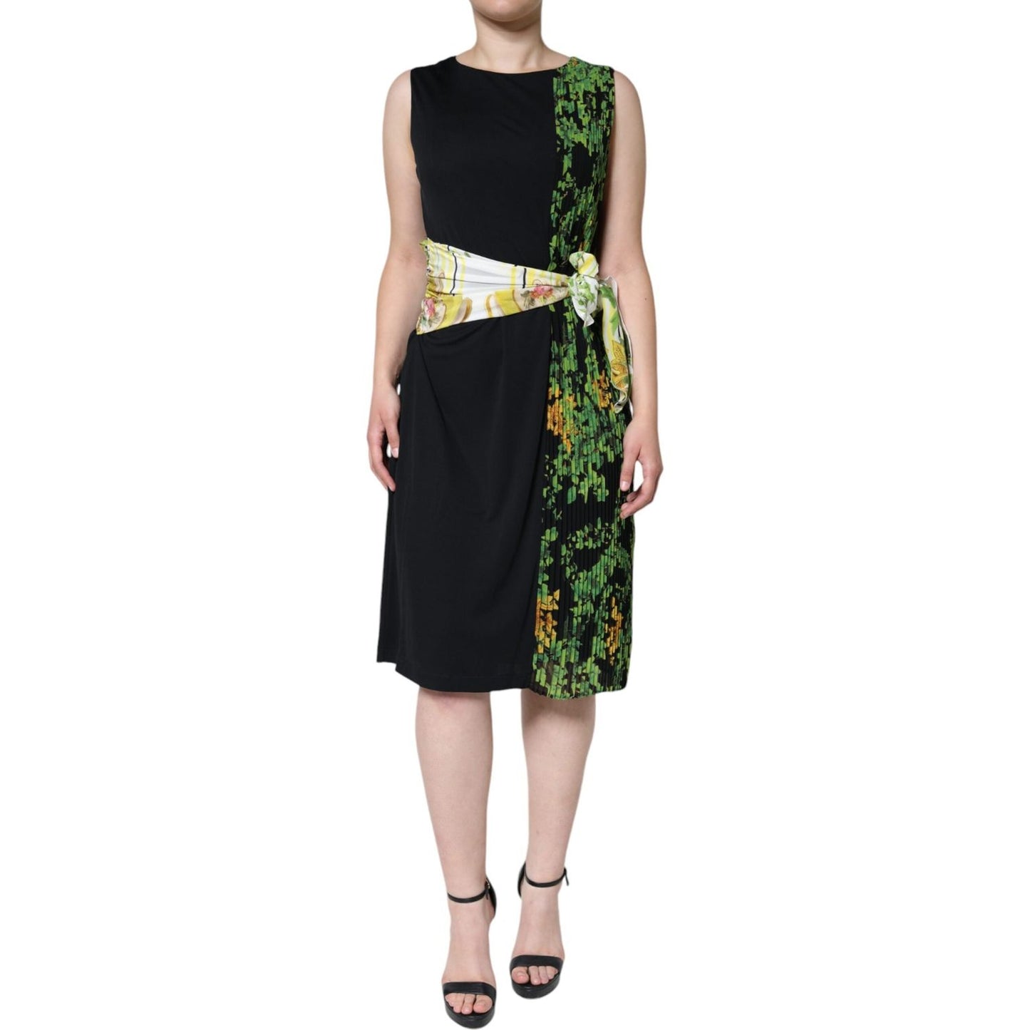 Roberto Cavalli Multicolor Floral Sheath Knee Length Dress Roberto Cavalli Dark Slate Gray