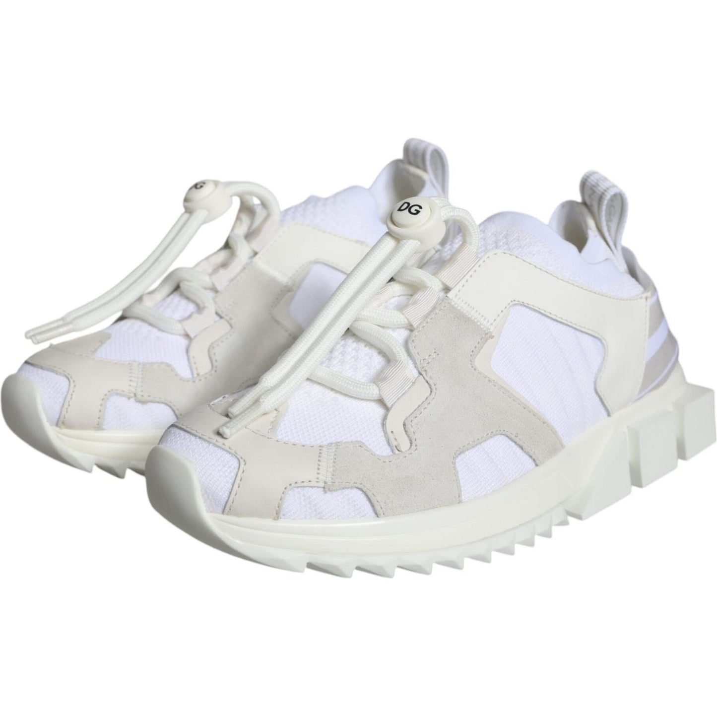 Dolce & Gabbana White Mesh Sorrento Trekking Sneakers Shoes Dolce & Gabbana Light Gray