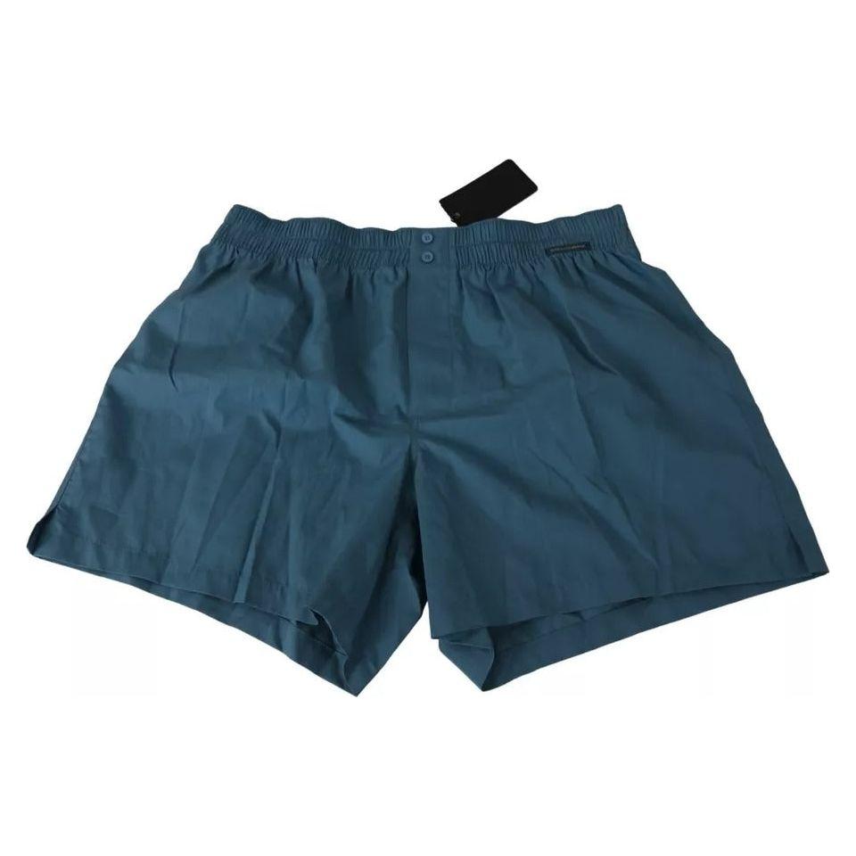 Dolce & Gabbana Blue Cotton Regular Boxer Shorts Underwear Dolce & Gabbana Dark Slate Gray