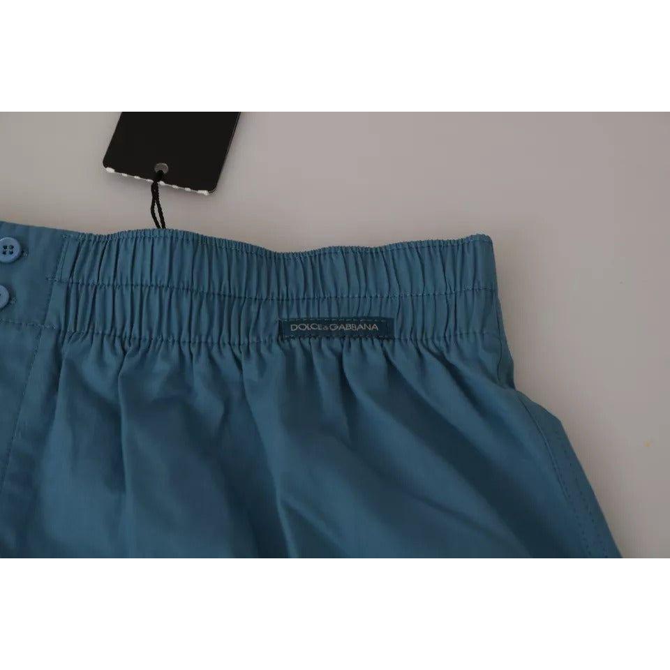 Dolce & Gabbana Blue Cotton Regular Boxer Shorts Underwear Dolce & Gabbana Dark Gray