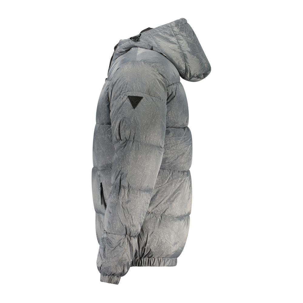 Guess Jeans Gray Polyamide Jacket Guess Jeans Slate Gray