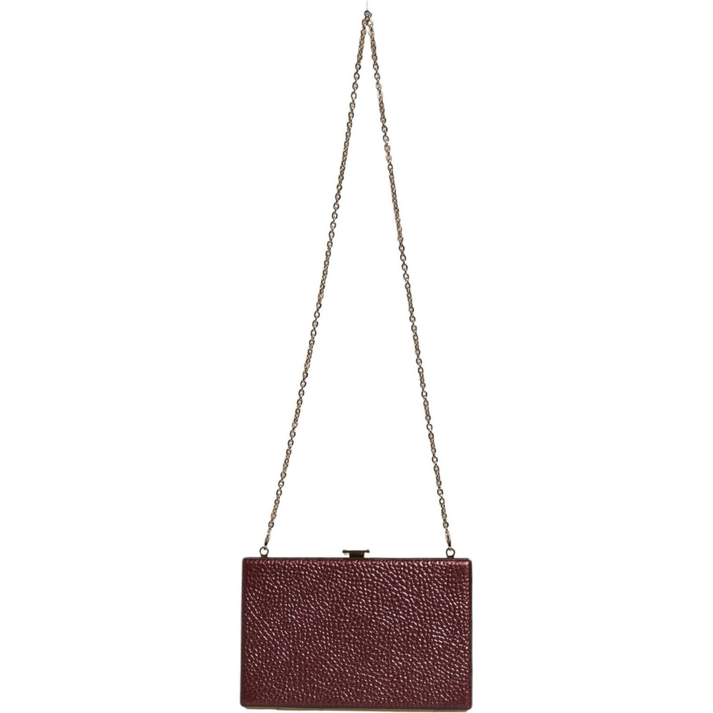 Dolce & Gabbana Maroon Leather Clutch Evening Crossbody Bag Dolce & Gabbana Dark Slate Gray
