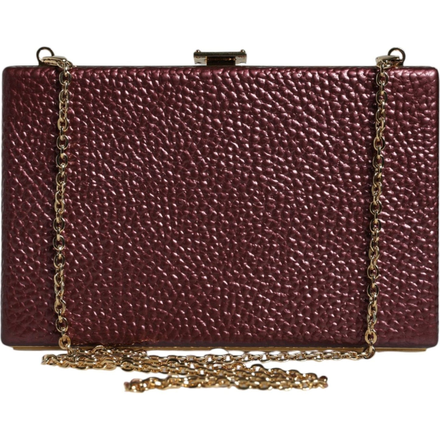 Dolce & Gabbana Maroon Leather Clutch Evening Crossbody Bag Dolce & Gabbana Dark Slate Gray