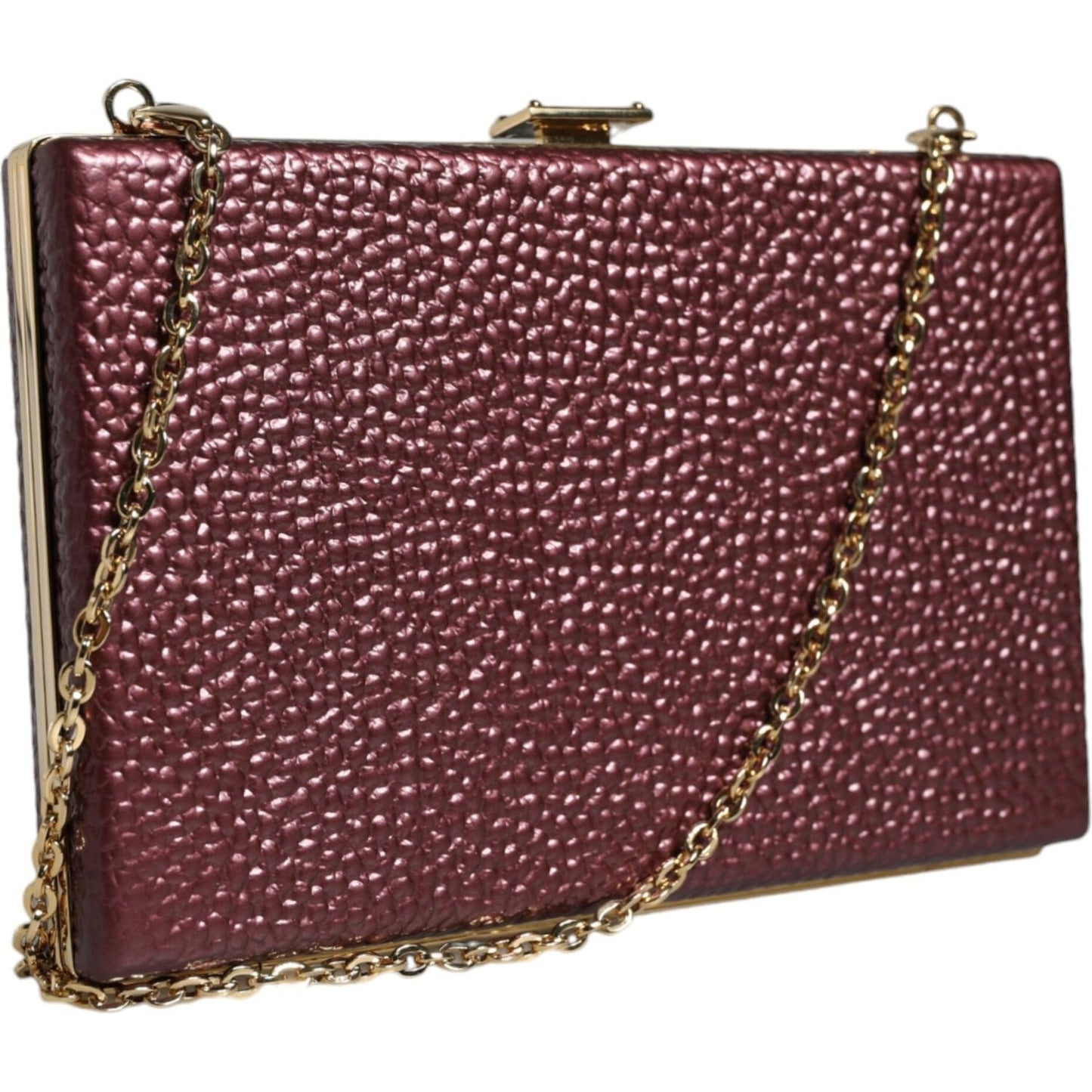 Dolce & Gabbana Maroon Leather Clutch Evening Crossbody Bag Dolce & Gabbana Dark Olive Green