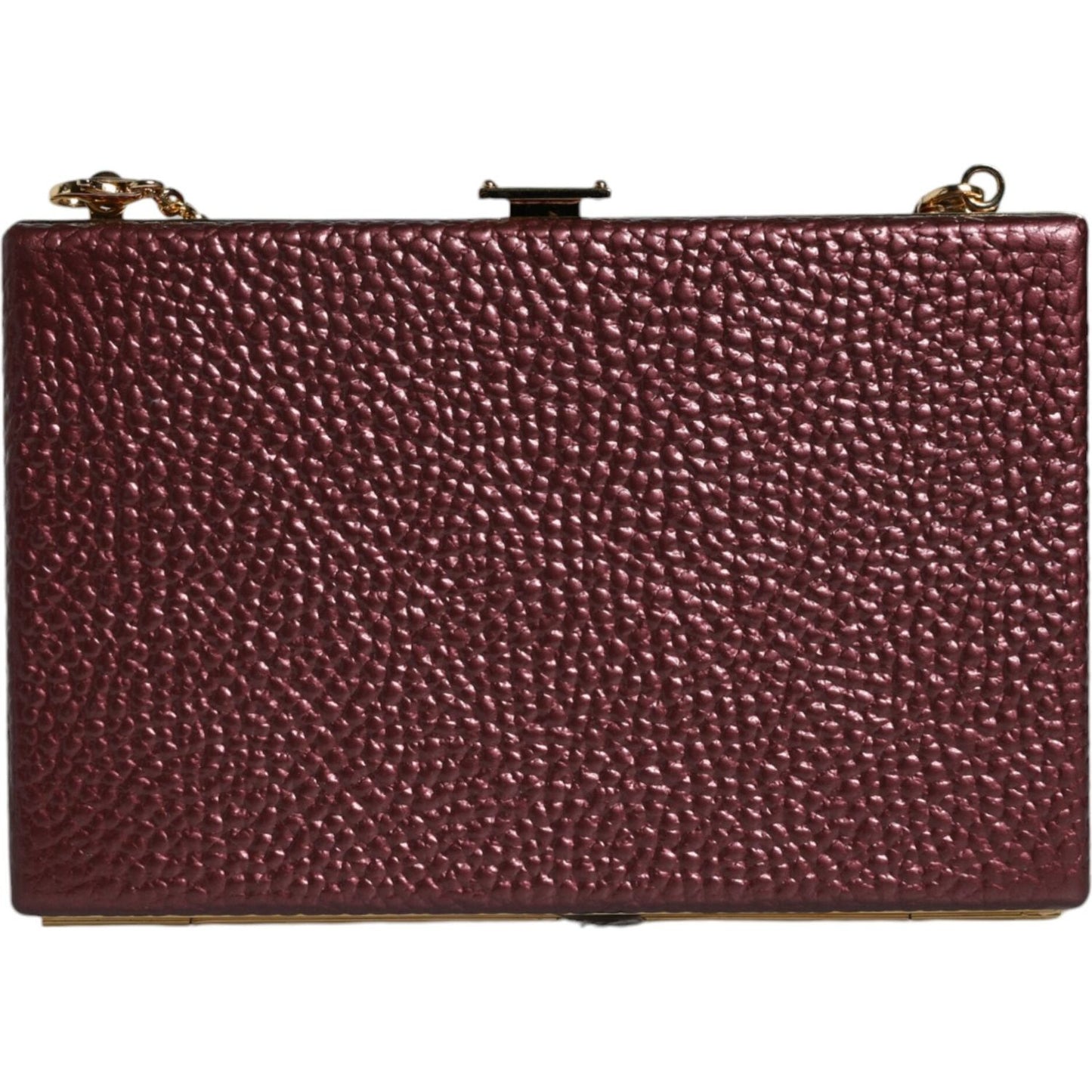 Dolce & Gabbana Maroon Leather Clutch Evening Crossbody Bag Dolce & Gabbana Dark Slate Gray