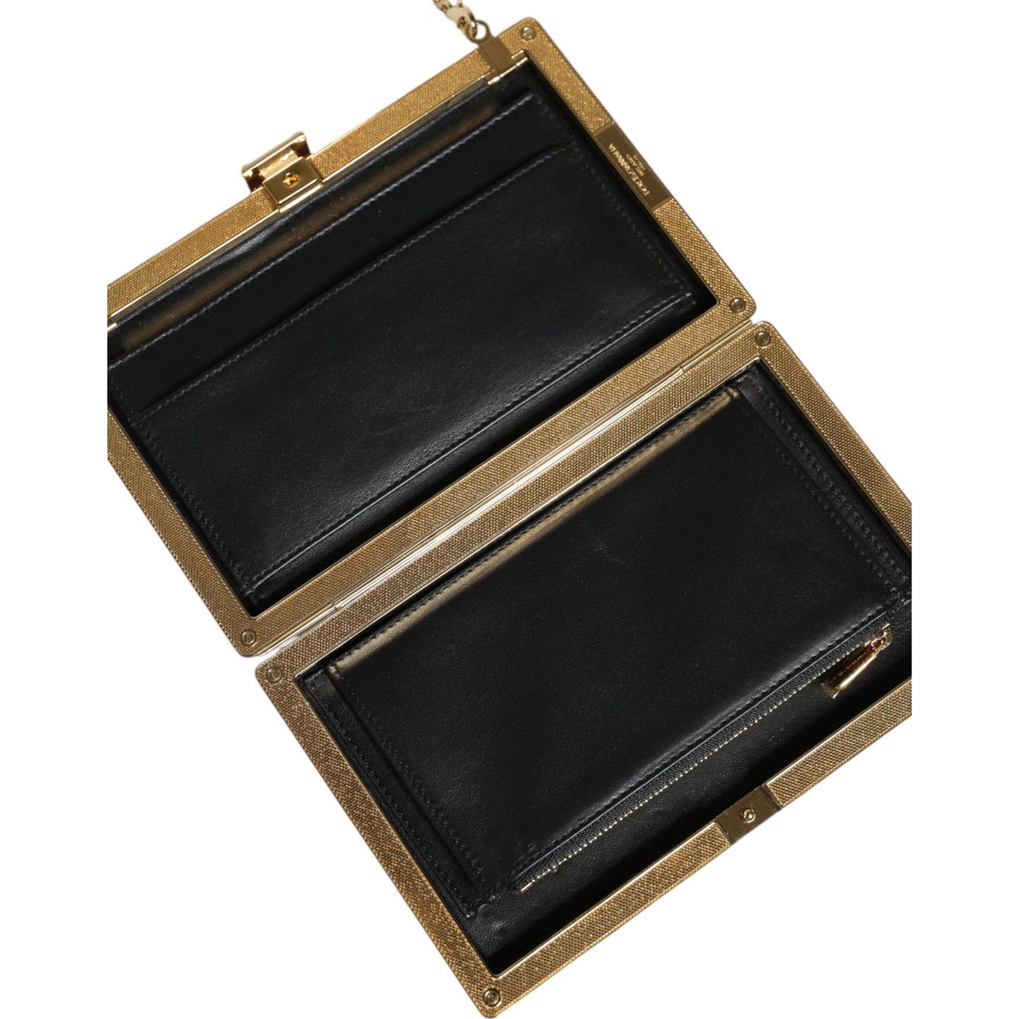 Dolce & Gabbana Maroon Leather Clutch Evening Crossbody Bag Dolce & Gabbana Black