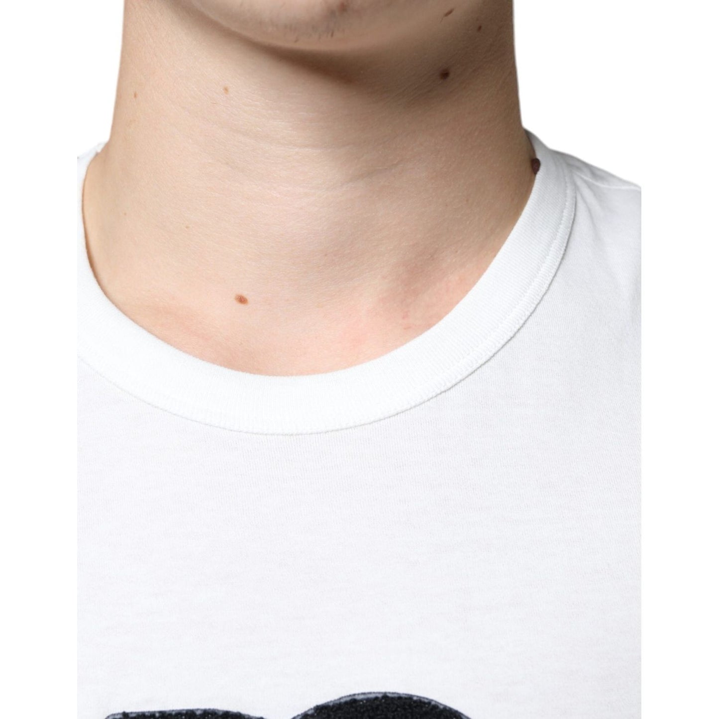 Dolce & Gabbana White Cotton DG Logo Print T-shirt Dolce & Gabbana Antique White