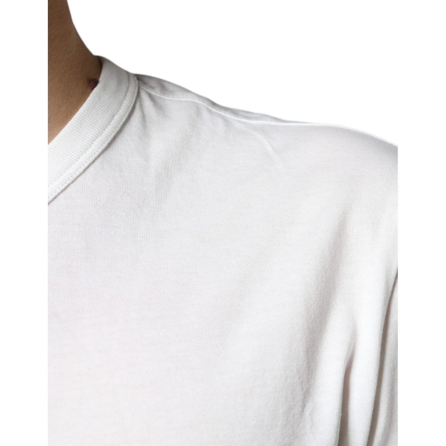 Dolce & Gabbana White Cotton DG Logo Print T-shirt Dolce & Gabbana Lavender