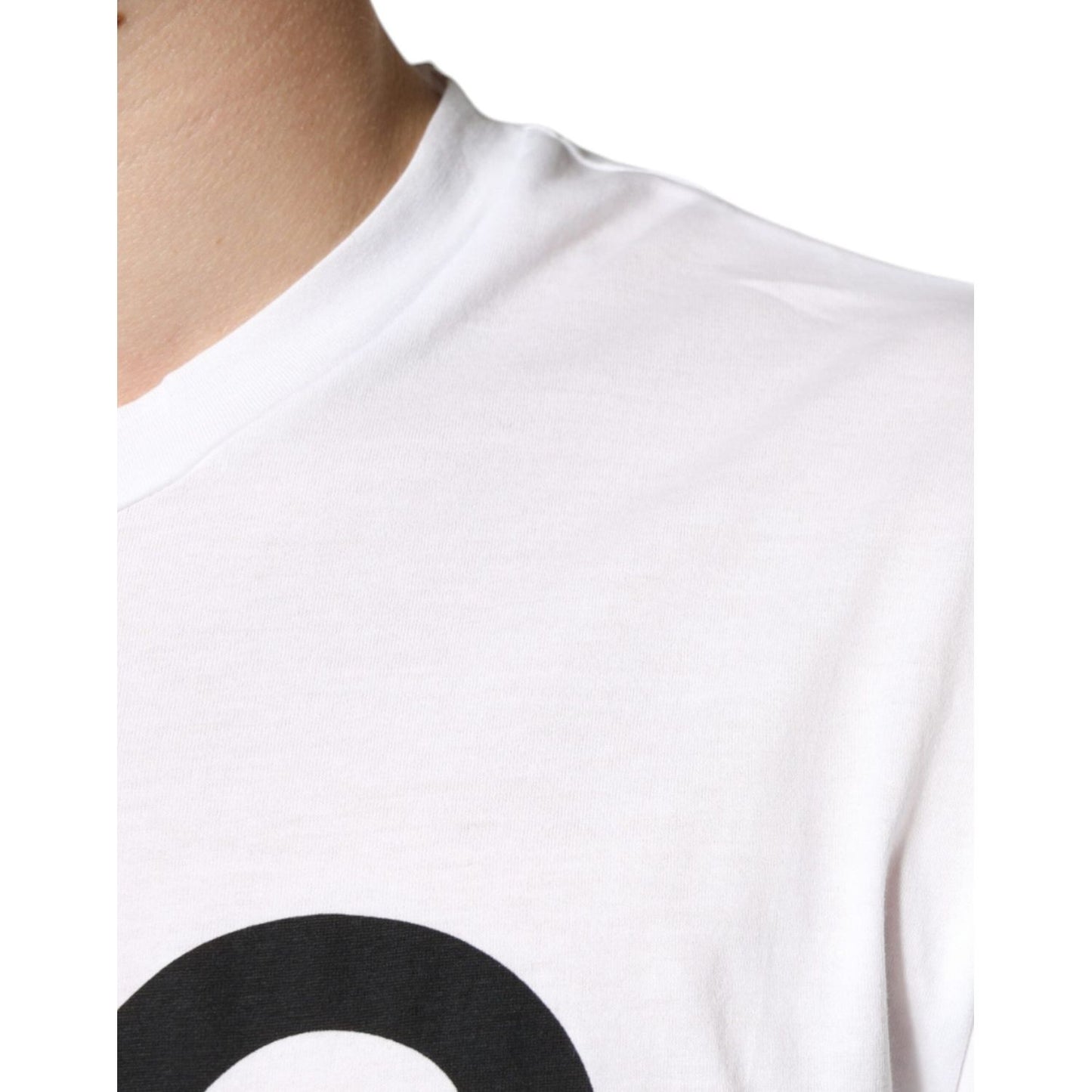 Dolce & Gabbana White Cotton DG Logo Print Casual T-shirt Dolce & Gabbana Lavender