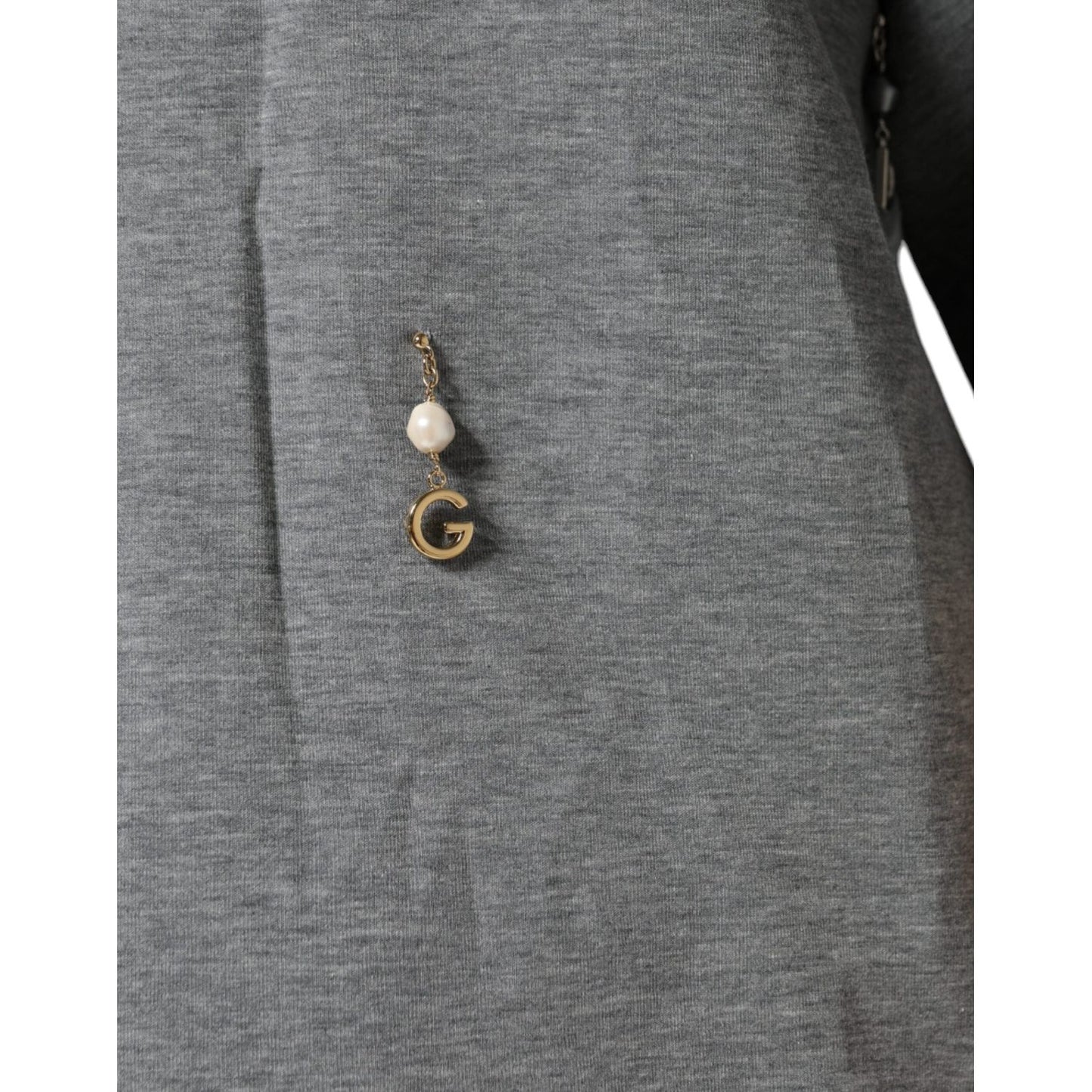 Dolce & Gabbana Gray Cotton Blend Embellished Tee T-shirt Dolce & Gabbana Dim Gray
