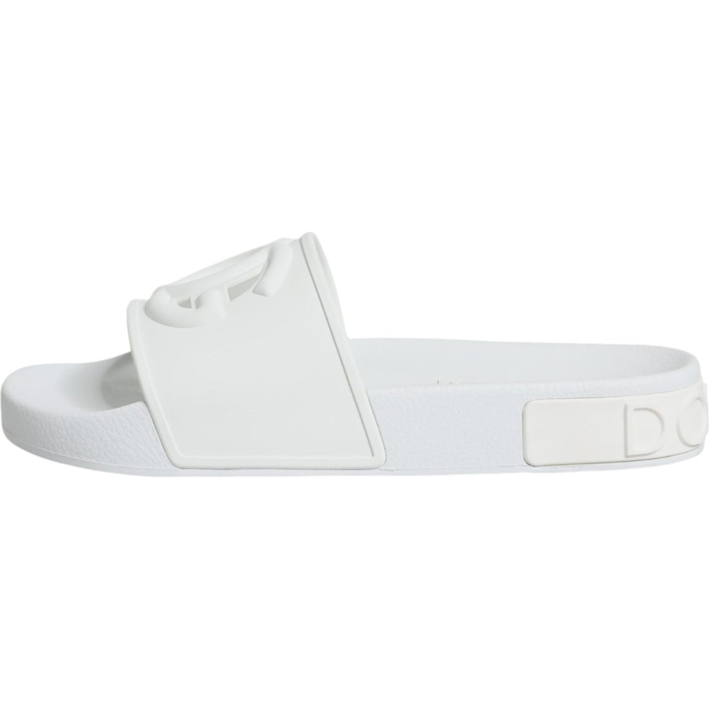 Dolce & Gabbana White Rubber Slides Sandals Beachwear Shoes Dolce & Gabbana Light Gray