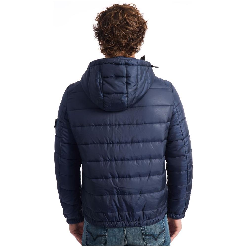 Baldinini Trend Blue Polyester Men Jacket Baldinini Trend Dark Slate Gray