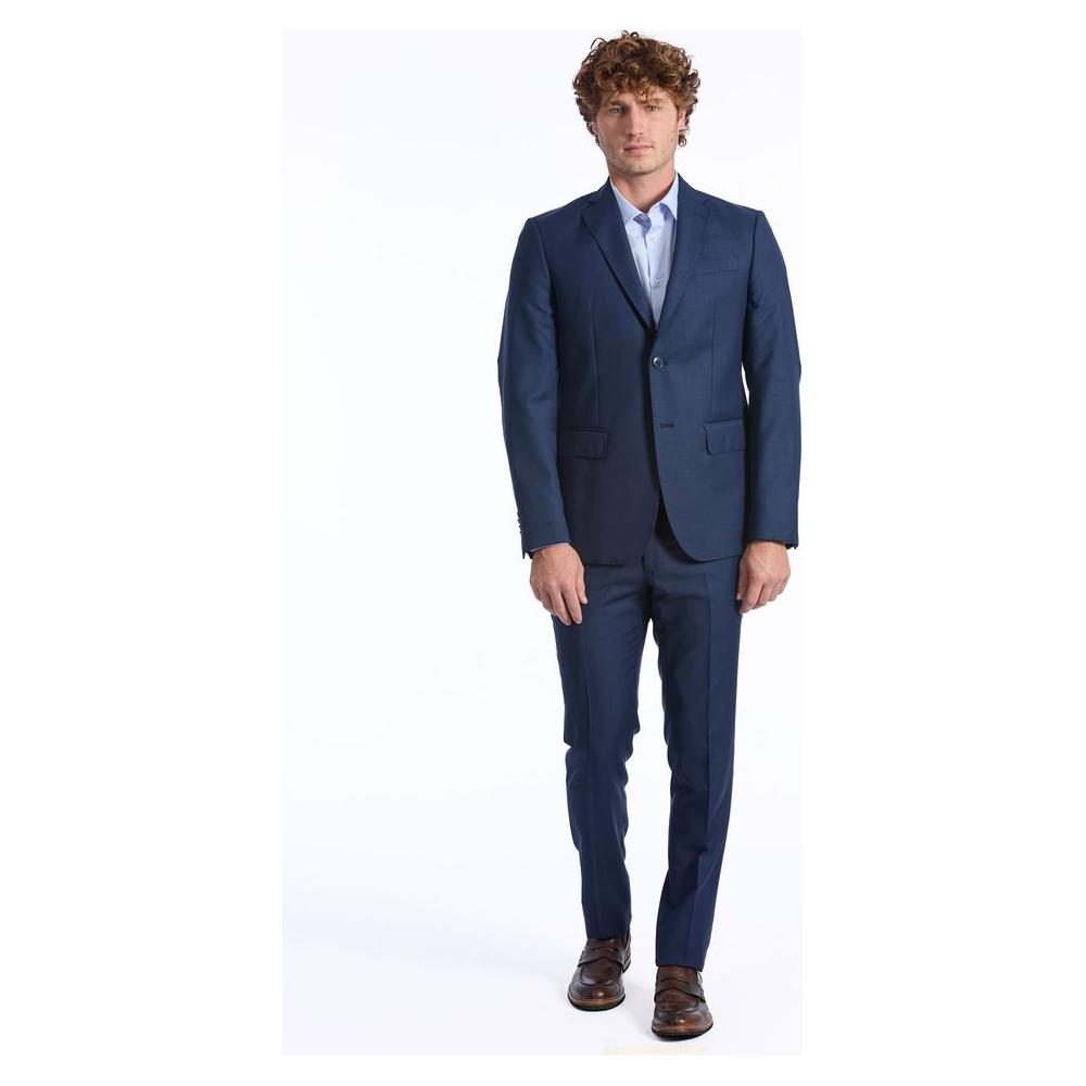 Baldinini Trend Blue Wool Men Suit Baldinini Trend Dark Slate Gray