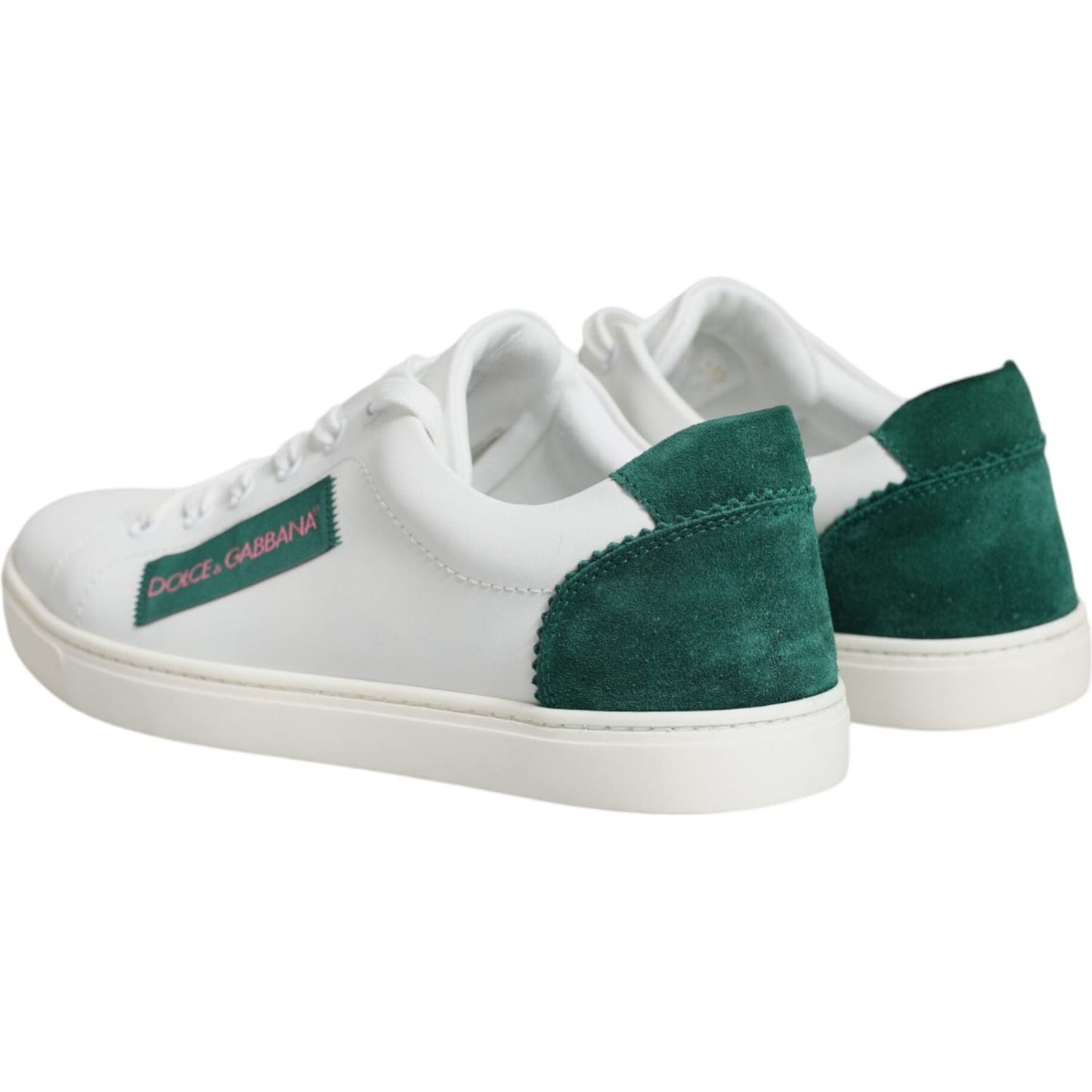 Dolce & Gabbana White London Calf Leather Sneakers Shoes Dolce & Gabbana Dark Slate Gray