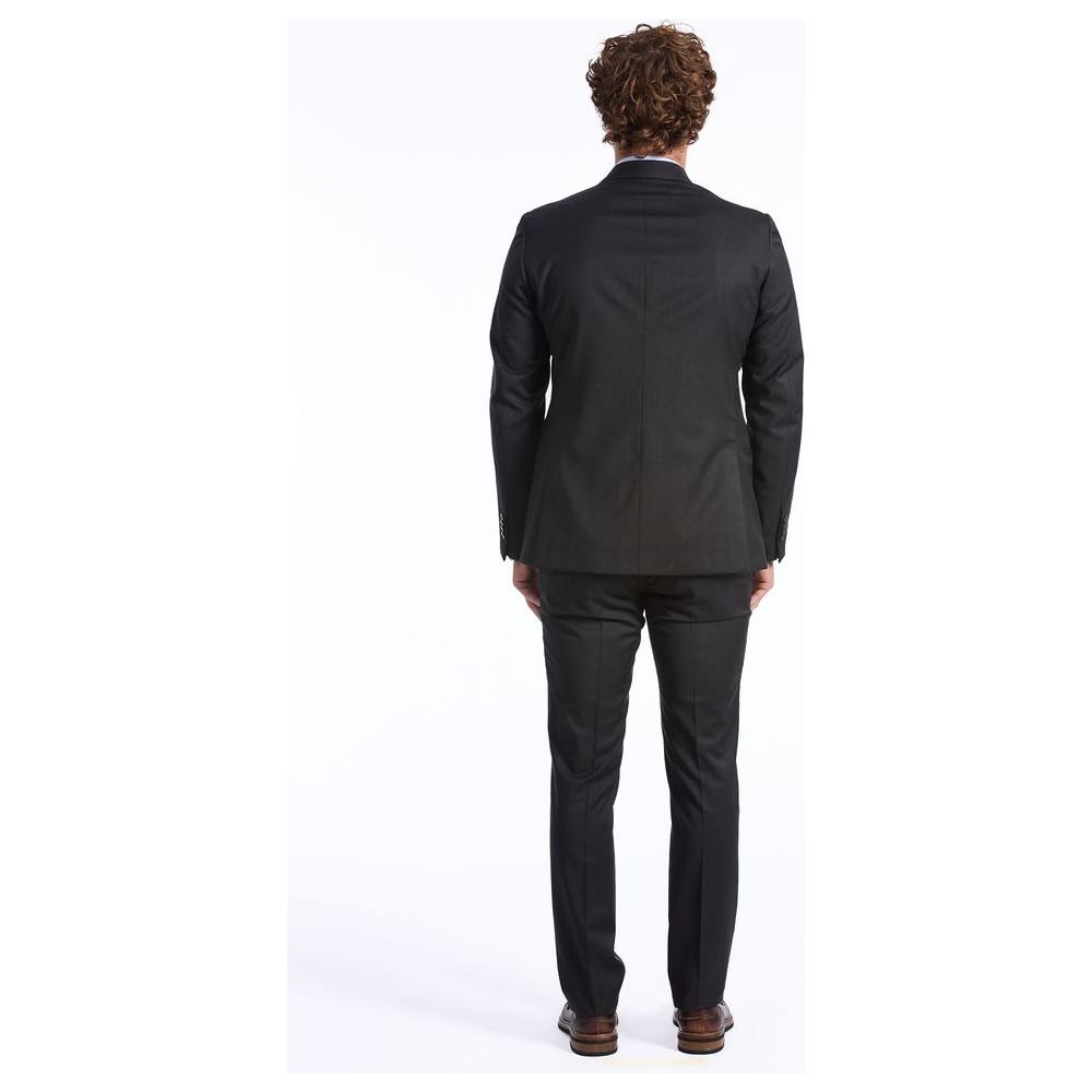 Baldinini Trend Gray Wool Men Suit Baldinini Trend Dark Slate Gray