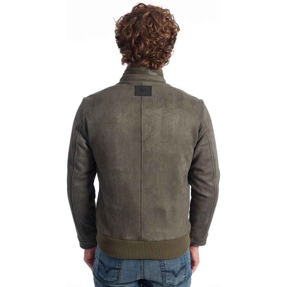 Roberto Pepe Luxury Green Ecomontone Men Jacket Roberto Pepe Luxury Dark Slate Gray
