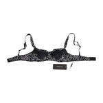 Dolce & Gabbana Black Silk White Lace Stretch Underwear Bra BIK075-2