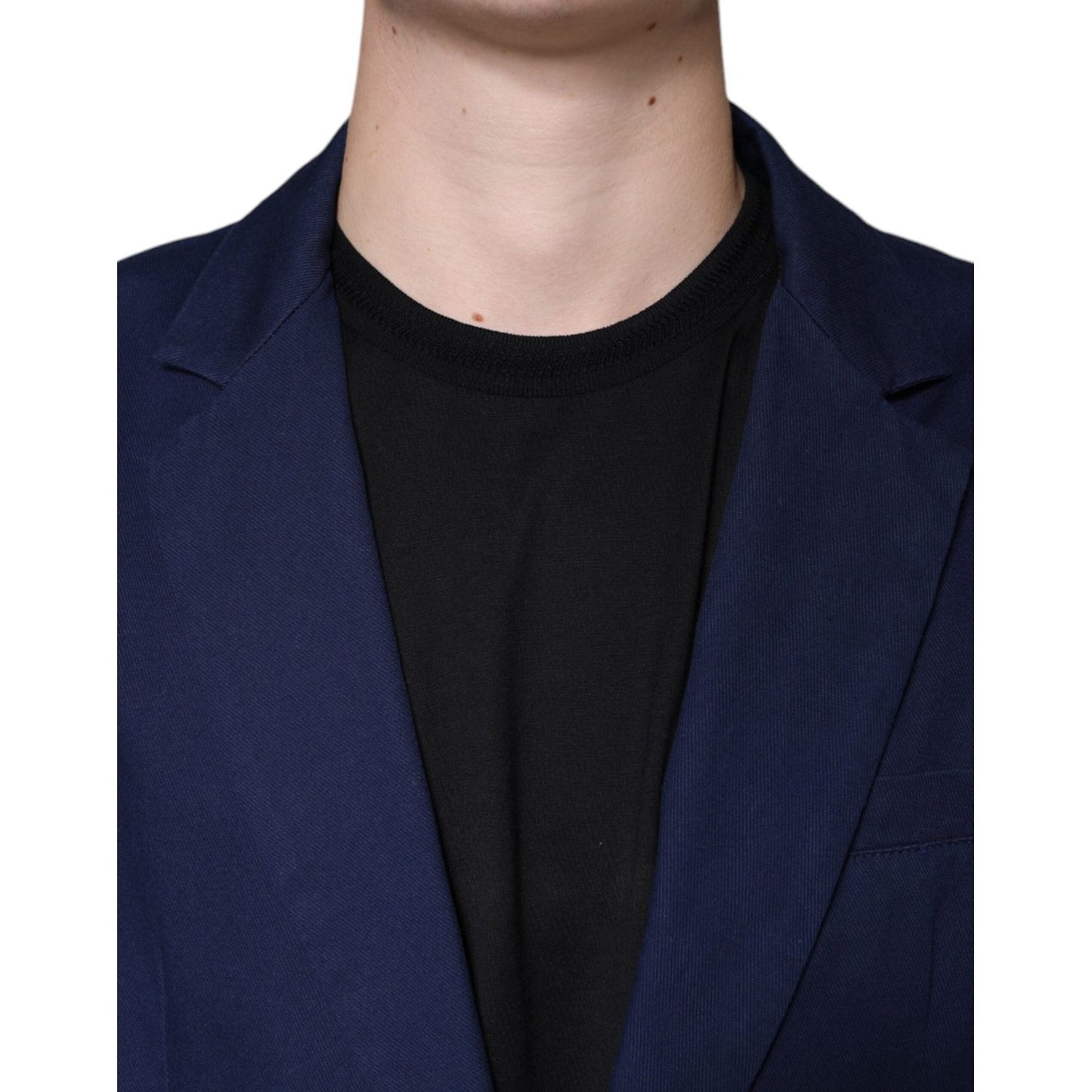 Dolce & Gabbana Blue Notch Single Breasted Dress Coat Blazer Dolce & Gabbana Dark Slate Gray
