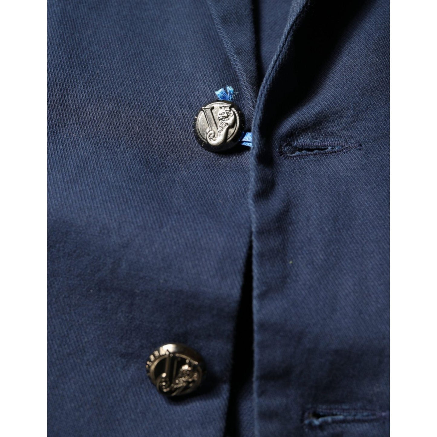 Dolce & Gabbana Blue Notch Single Breasted Dress Coat Blazer Dolce & Gabbana Dark Slate Gray