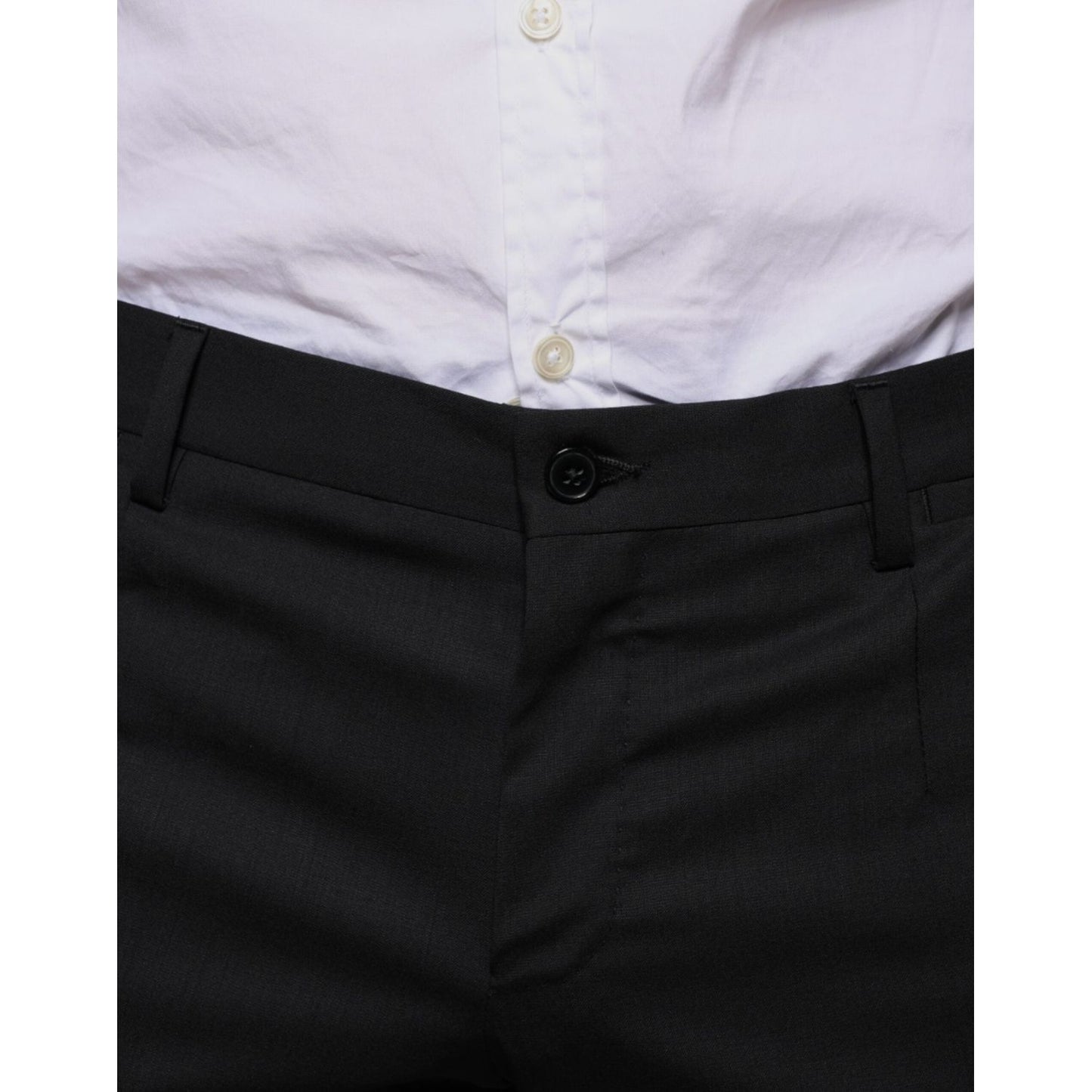 Dolce & Gabbana Black Wool Skinny Dress Formal Pants Dolce & Gabbana Black