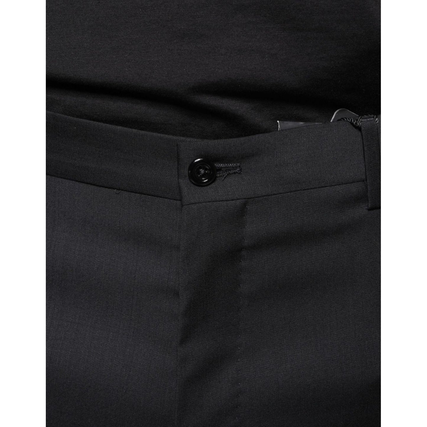 Dolce & Gabbana Black Wool Skinny Men Dress Pants Dolce & Gabbana Black