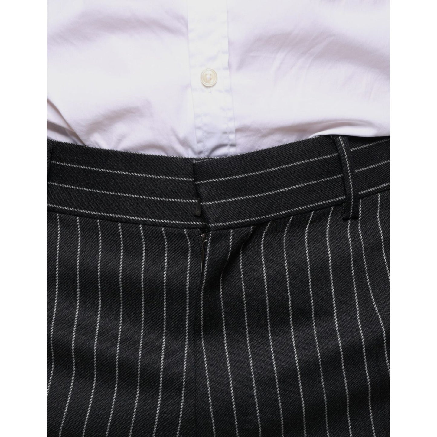 Dolce & Gabbana Black Stripes Skinny Men Dress Pants Dolce & Gabbana Black