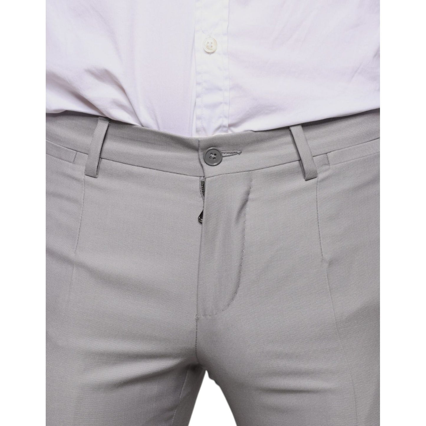 Dolce & Gabbana Light Gray Wool Dress Pants Dolce & Gabbana Dark Gray