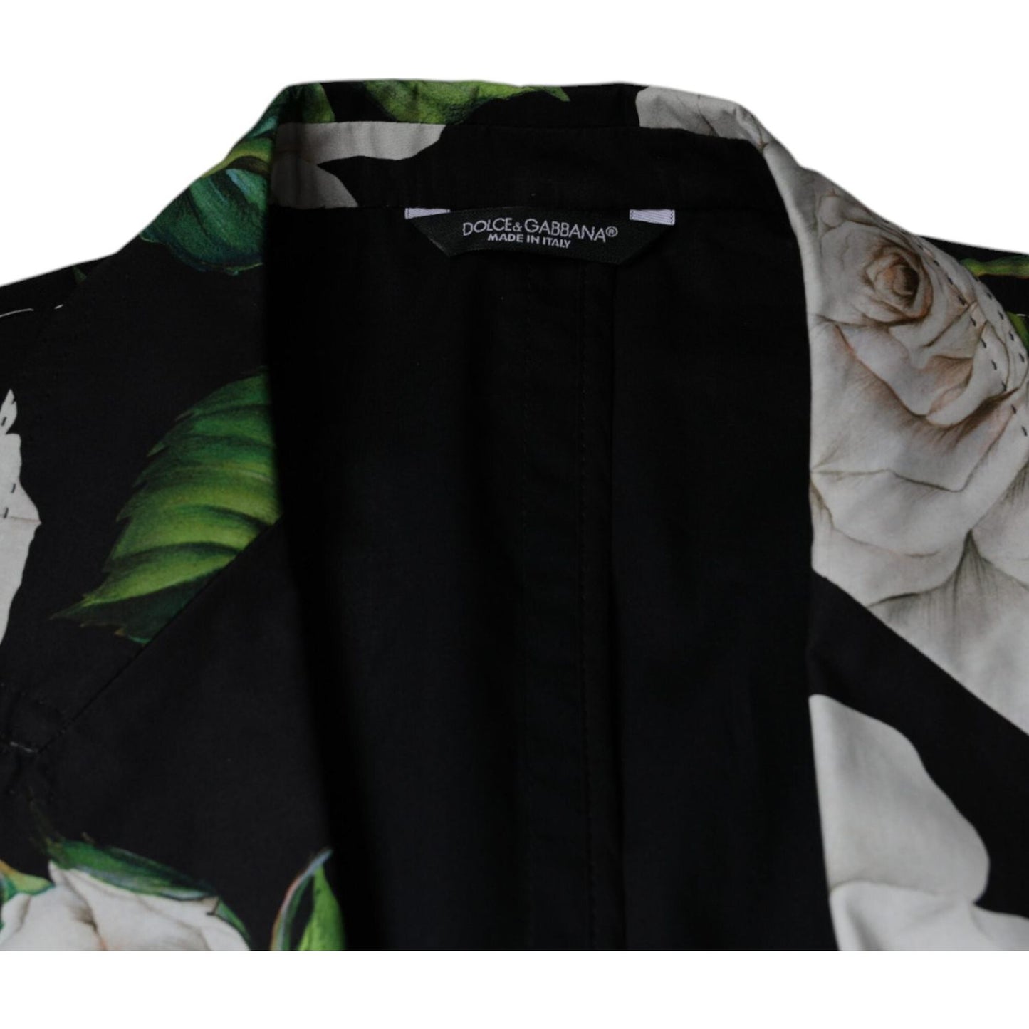 Dolce & Gabbana Black Rose Cotton Men Formal 2 Piece Suit Dolce & Gabbana Black