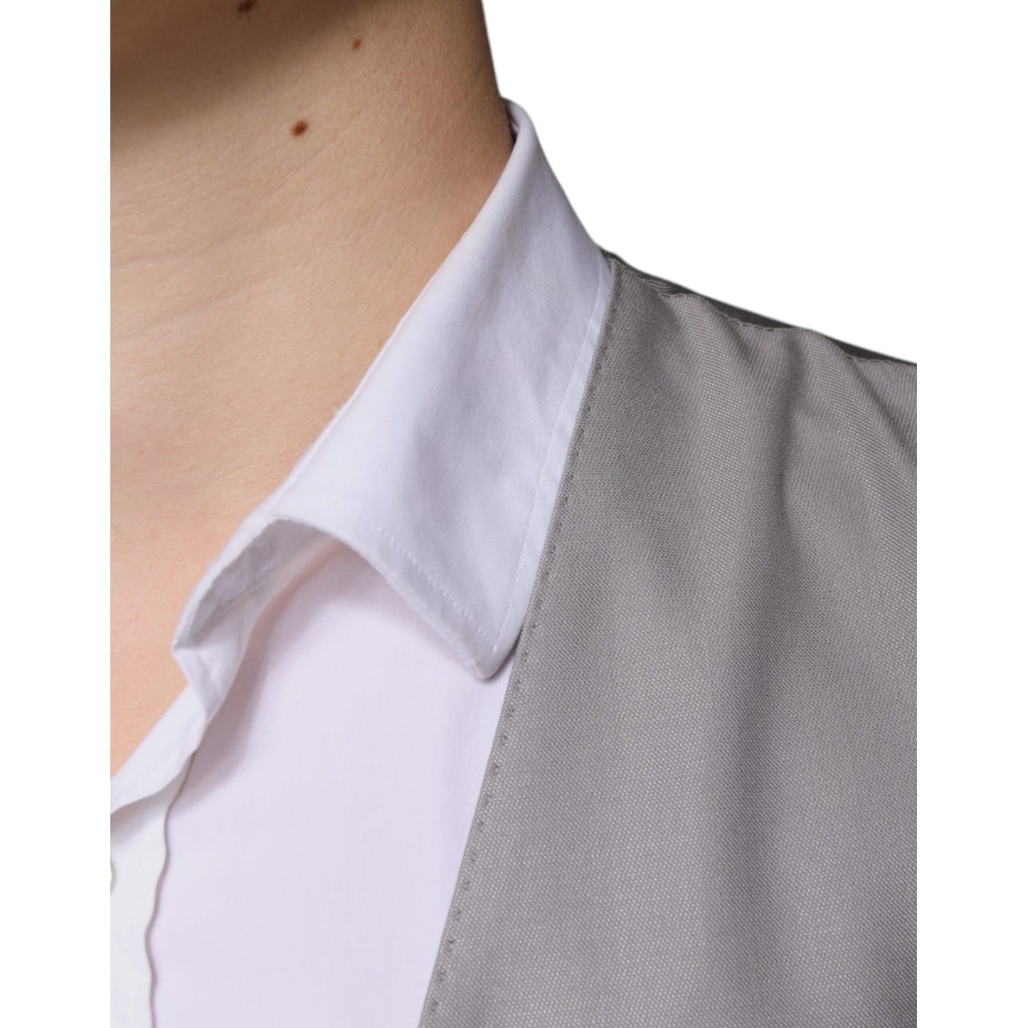 Dolce & Gabbana Light Gray Wool Formal Dress Waistcoat Vest Dolce & Gabbana Rosy Brown