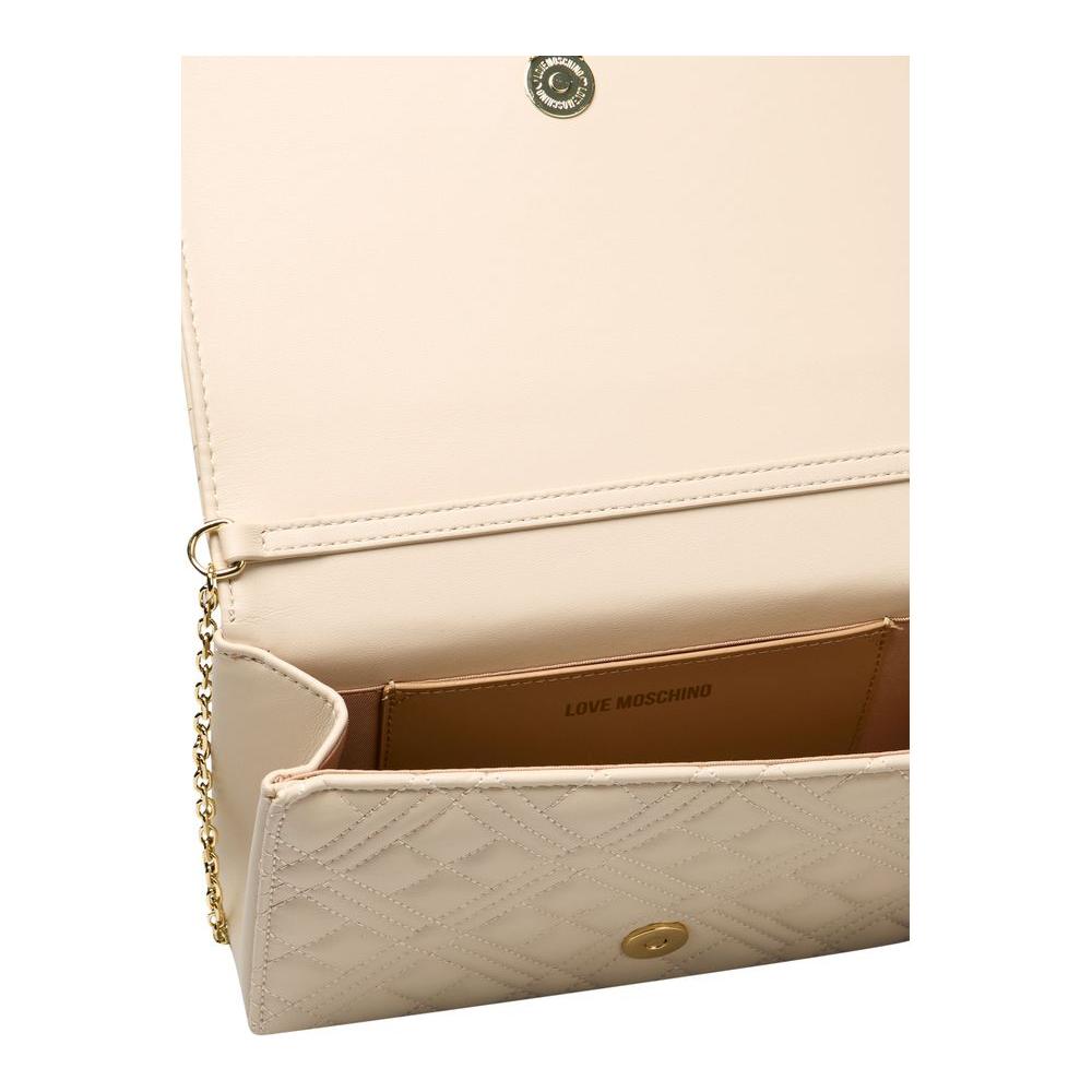 Love Moschino Beige Polyethylene Women Crossbody Bag Love Moschino Antique White